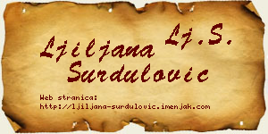 Ljiljana Surdulović vizit kartica